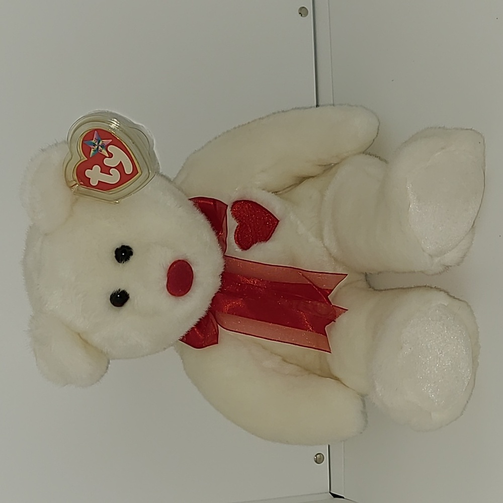 TY Beanie Buddy Valentino the Bear - 2000 14" NWT